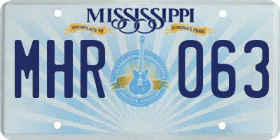 MS license plate MHR063