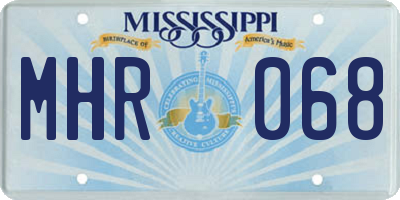 MS license plate MHR068