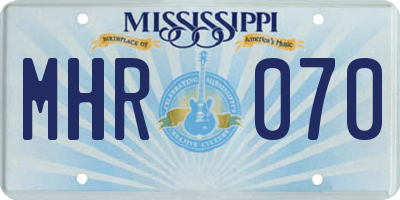 MS license plate MHR070