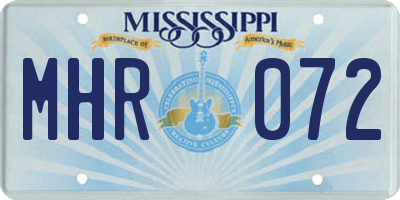 MS license plate MHR072