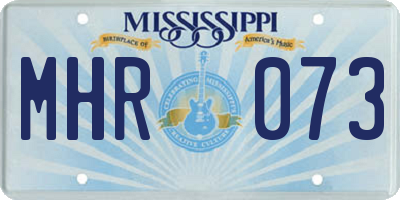 MS license plate MHR073