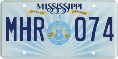MS license plate MHR074