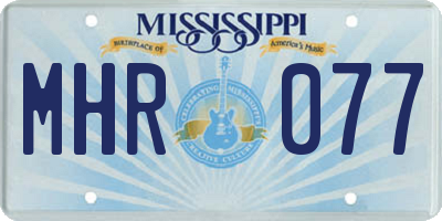 MS license plate MHR077