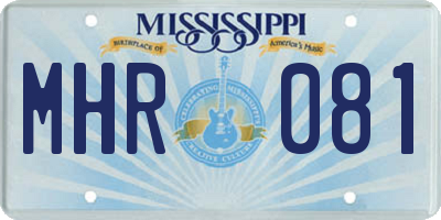 MS license plate MHR081