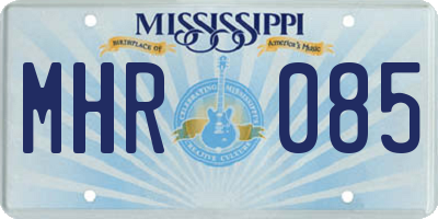 MS license plate MHR085