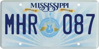 MS license plate MHR087