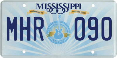 MS license plate MHR090