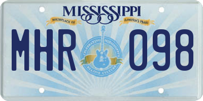 MS license plate MHR098