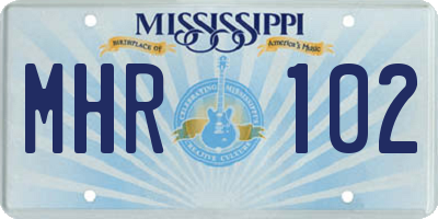 MS license plate MHR102