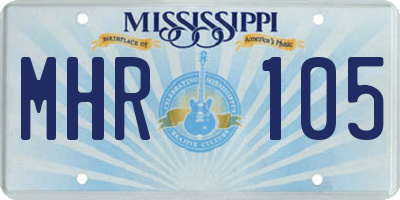 MS license plate MHR105