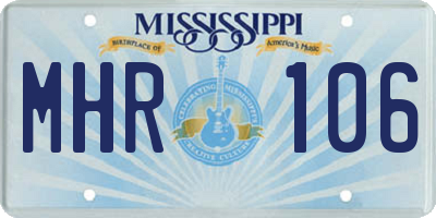 MS license plate MHR106