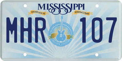 MS license plate MHR107