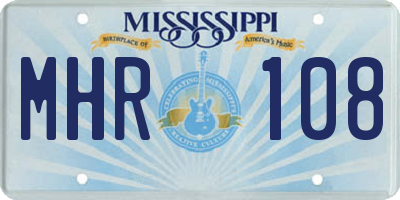 MS license plate MHR108