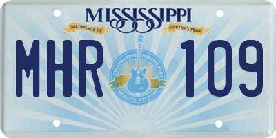 MS license plate MHR109