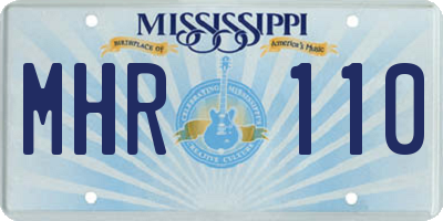 MS license plate MHR110