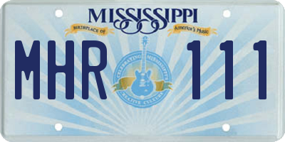 MS license plate MHR111