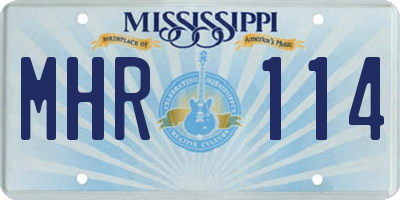 MS license plate MHR114