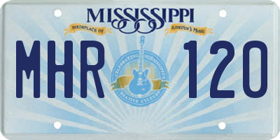 MS license plate MHR120