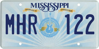 MS license plate MHR122