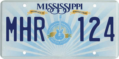 MS license plate MHR124