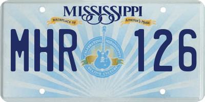 MS license plate MHR126