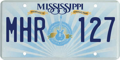 MS license plate MHR127