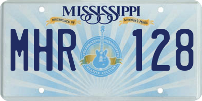 MS license plate MHR128