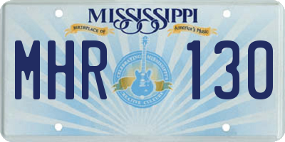 MS license plate MHR130