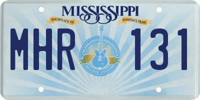 MS license plate MHR131