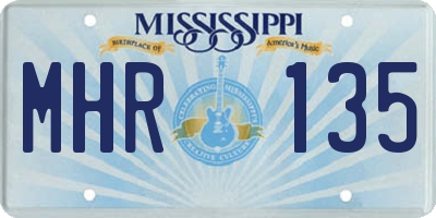 MS license plate MHR135
