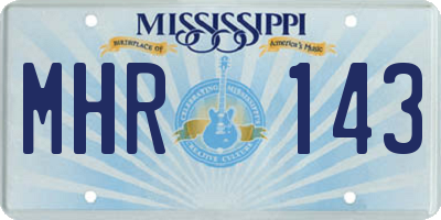 MS license plate MHR143