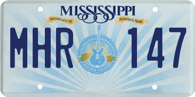 MS license plate MHR147