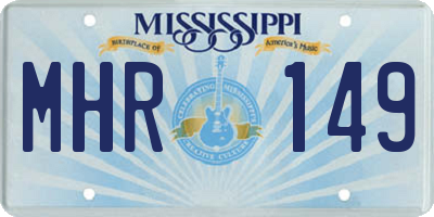 MS license plate MHR149