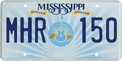 MS license plate MHR150