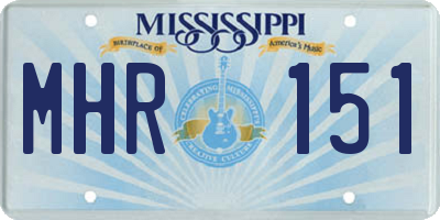 MS license plate MHR151