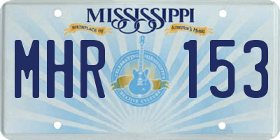 MS license plate MHR153