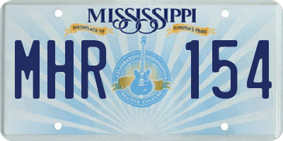 MS license plate MHR154