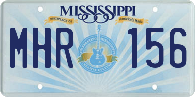 MS license plate MHR156