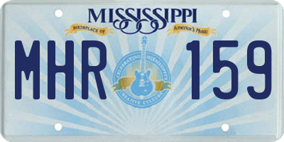 MS license plate MHR159