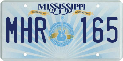 MS license plate MHR165