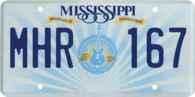 MS license plate MHR167