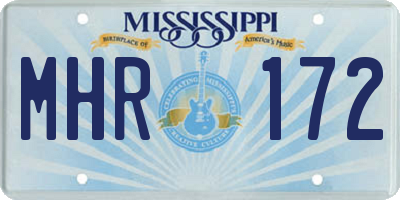 MS license plate MHR172