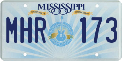 MS license plate MHR173
