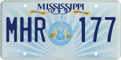 MS license plate MHR177