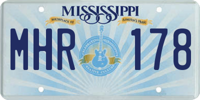 MS license plate MHR178