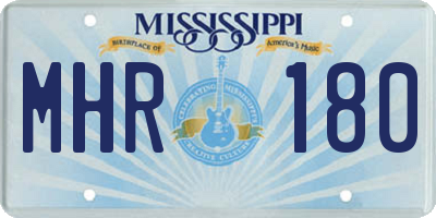 MS license plate MHR180