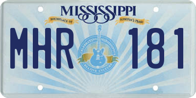 MS license plate MHR181