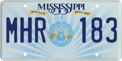 MS license plate MHR183
