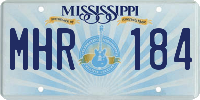 MS license plate MHR184