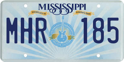 MS license plate MHR185